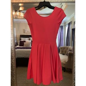 • French connection • pleated low back fit and flare dress